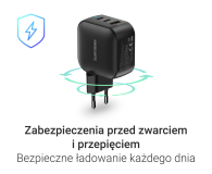 Silver Monkey Ładowarka GaN Smart Trio 70W PD Czarna - 1417249 - zdjęcie 5